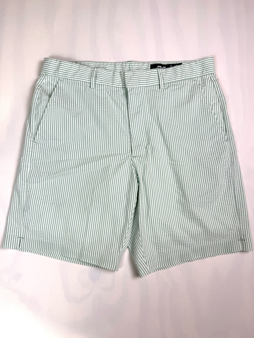 RLX Ralph Lauren 8-Inch Stretch Classic Fit Active Trunk Seersucker Shorts 32